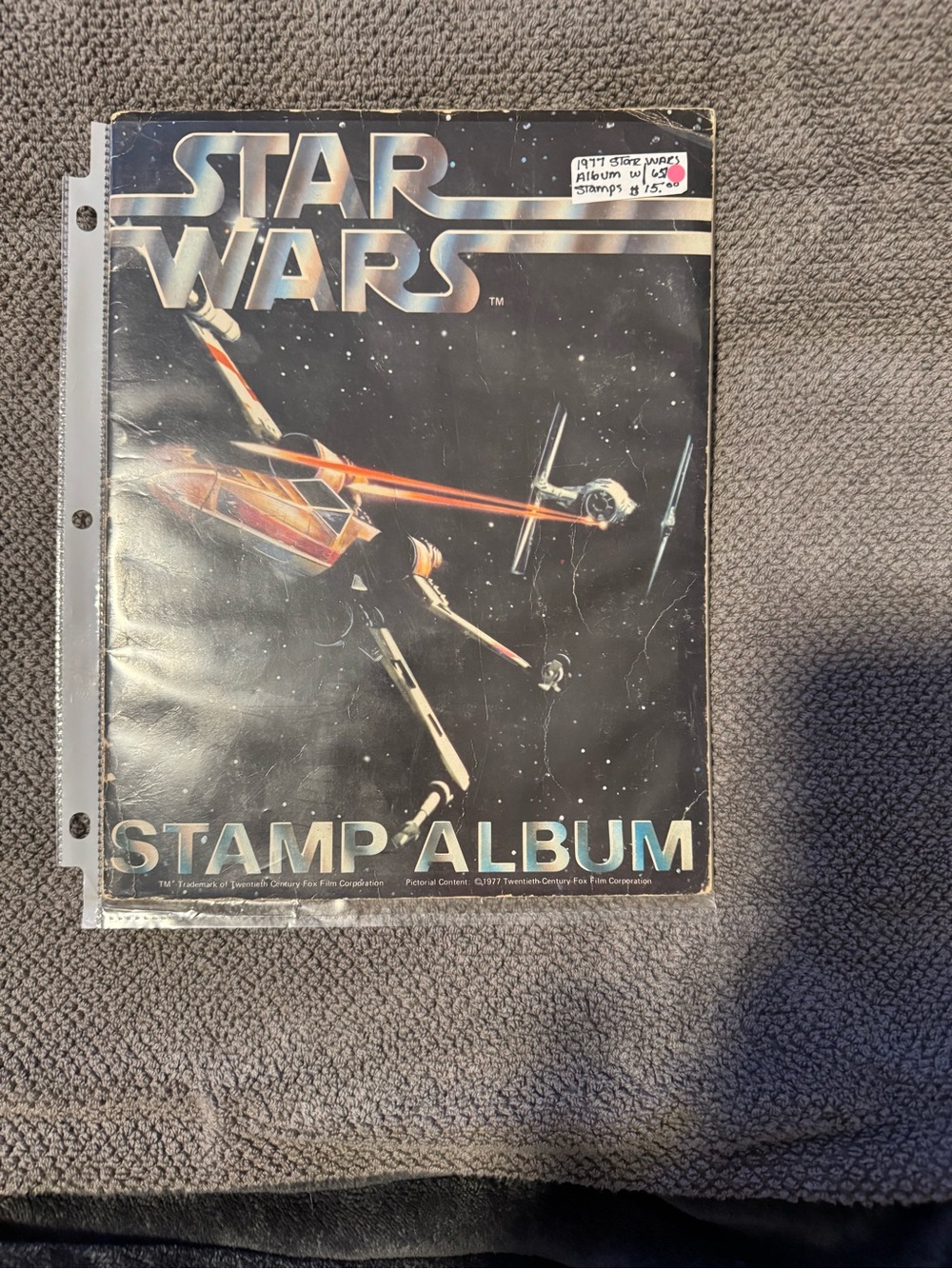 Star Wars Black & Silver Spacecraft Stamp Album Cover with 65 Stamps!